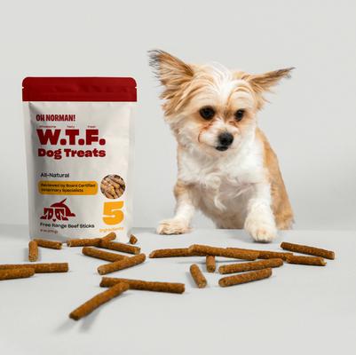 Show full view: OH NORMAN WTF Beef High Protein Jerky Dog Treats, 6-oz box slide 8 of 12
