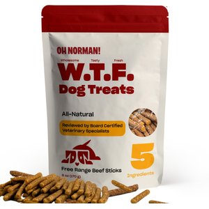 OH NORMAN WTF Beef High Protein Jerky Dog Treats, 6-oz box