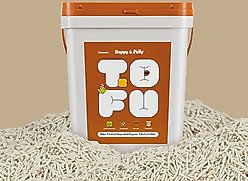 Happy & Polly Unscented Clumping Tofu Cat Litter, 20-lb bucket