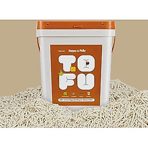 Happy & Polly Unscented Clumping Tofu Cat Litter, 20-lb bucket
