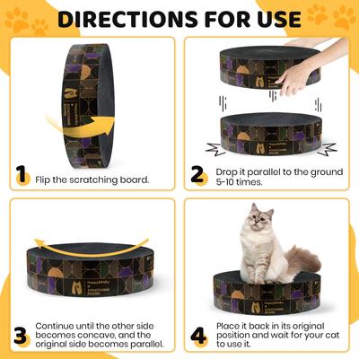 Show full view: Happy & Polly Round Cat Scratching Pad, Black slide 9 of 10
