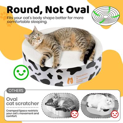 Show full view: Happy & Polly Round Cat Scratching Pad, White slide 5 of 10