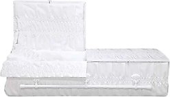 Titan Casket Standard Cloth Covered Wood Pet Casket, White, 1-ft