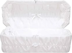 Titan Casket Octagon Cloth Covered Casket, White, 1-ft 9-in