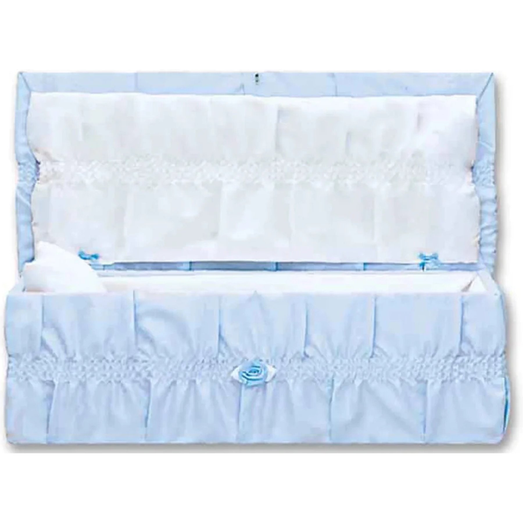 Titan Casket Standard Cloth Covered Wood Pet Casket, Sky Blue, 1-ft