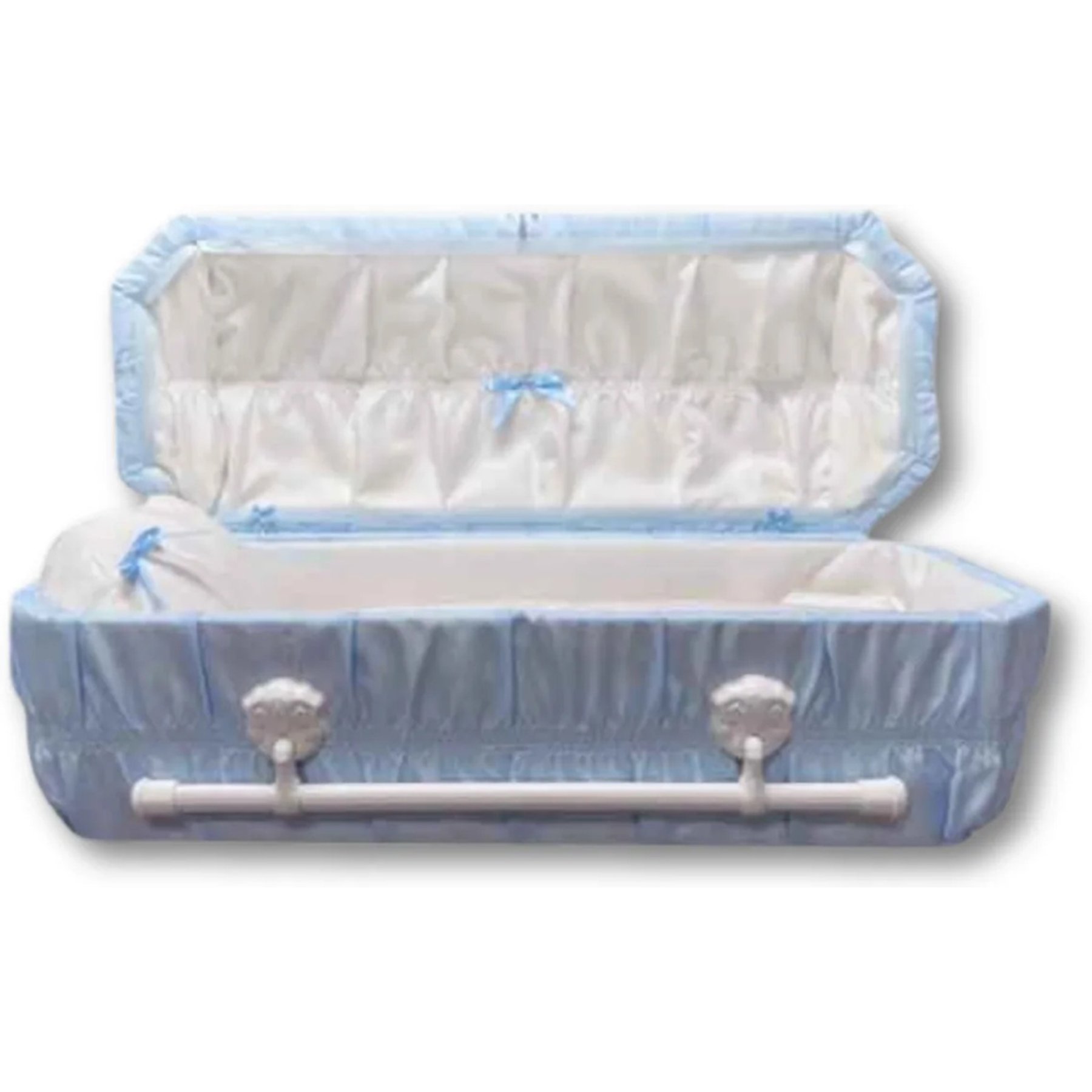 Titan Casket Octagon Cloth Covered Casket, Sky Blue, 2-ft
