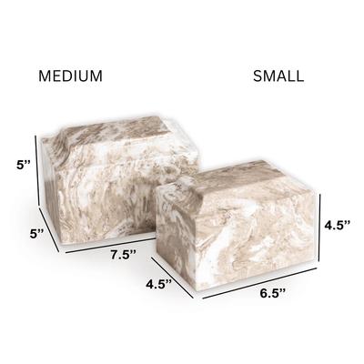 Show full view: Titan Casket Sand Paw Cultured Marble Pet Urn, Sand, Regular slide 4 of 4