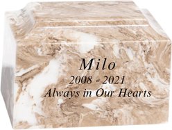 Titan Casket Sand Paw Cultured Marble Pet Urn, Sand, Regular