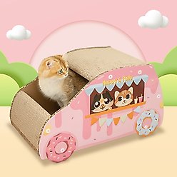 Happy & Polly Corrugated Cardboard Donut Car Cat Scratcher Toy