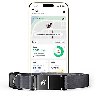 Fi Series 3 Kit Dog GPS Tracking Collar, Gray, X-Small: 9.5 to 11-in neck, 3/4-in wide