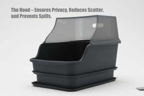 Show full view: Mr. Catman Sifting Litter Box with Sifter Pan & Waste Storage Tray, Dark Grey, X-Large slide 5 of 10