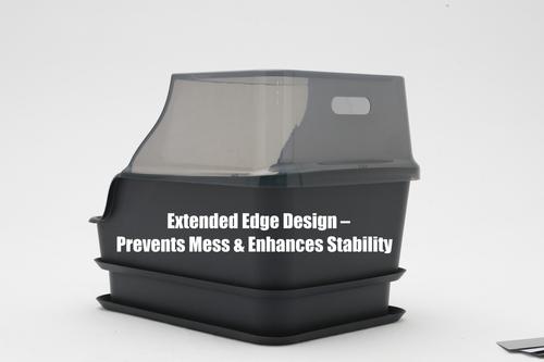 Show full view: Mr. Catman Sifting Litter Box with Sifter Pan & Waste Storage Tray, Dark Grey, X-Large slide 7 of 10