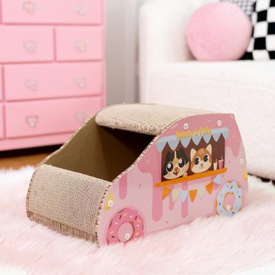Show full view: Happy & Polly Corrugated Cardboard Donut Car Cat Scratcher Toy slide 2 of 9