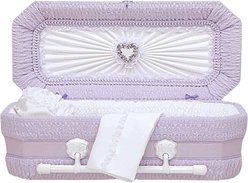 Titan Casket Premium Cloth Covered Wood Pet Casket, Lilac, 2-ft 6-in
