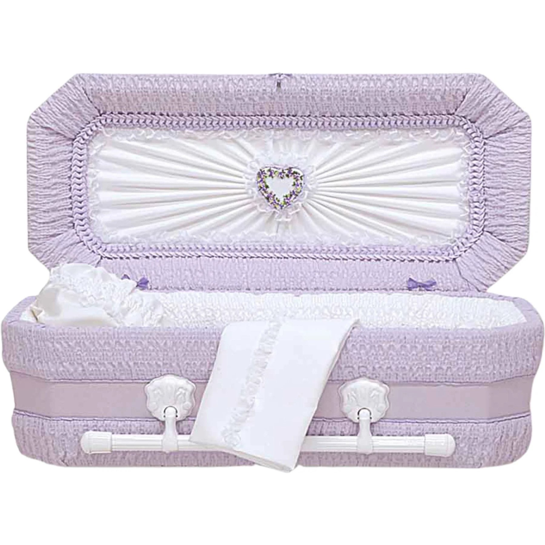 Titan Casket Premium Cloth Covered Wood Pet Casket, Lilac, 3-ft