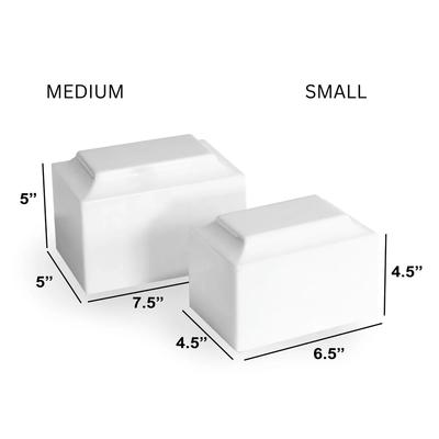 Show full view: Titan Casket White Paw Cultured Marble Pet Urn, White, Regular slide 4 of 4