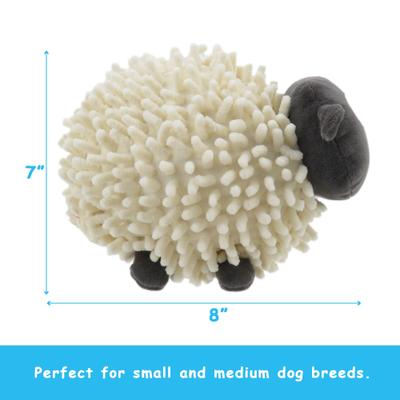 Show full view: Linzy Toys Chubby Lamb Squeaky Plush Dog Toy, White, 7-in slide 3 of 5