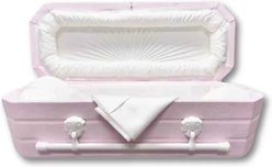 Titan Casket Faux Lambskin Wood Pet Casket, Pink, 3-ft 6-in