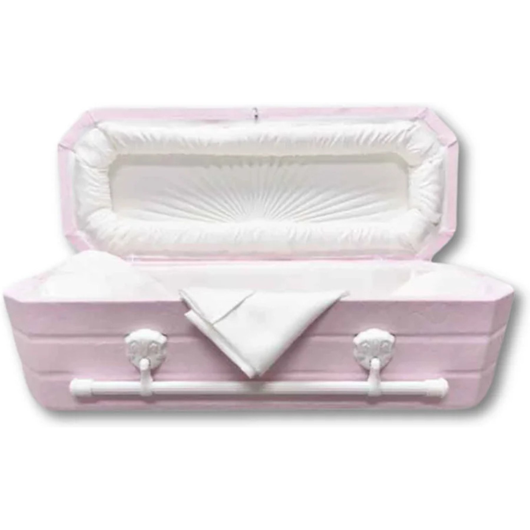 Titan Casket Faux Lambskin Wood Pet Casket, Pink, 2-ft 6-in