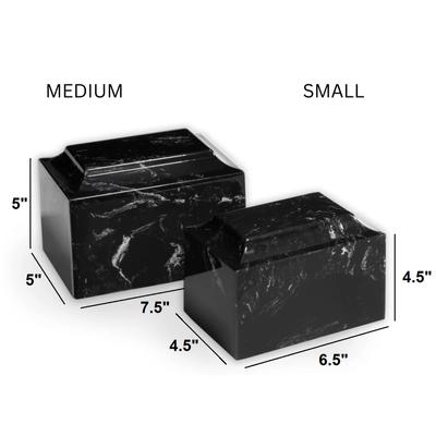 Show full view: Titan Casket Black Paw Cultured Marble Pet Urn, Black, Regular slide 4 of 4
