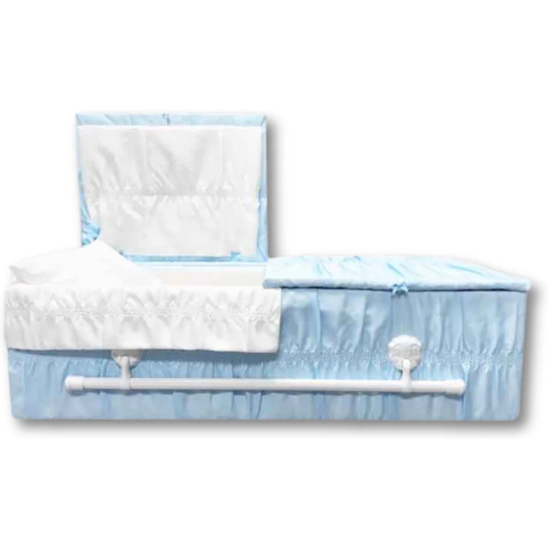Titan Casket Standard Cloth Covered Wood Pet Casket, Sky Blue, 3-ft 6-in