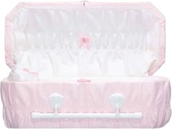 Titan Casket Octagon Cloth Covered Casket, Pink, 3-ft 6-in