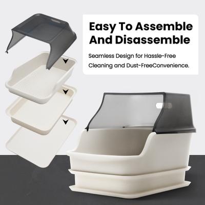 Show full view: Mr. Catman Sifting Litter Box with Sifter Pan & Waste Storage Tray, Dark Grey, X-Large slide 3 of 10