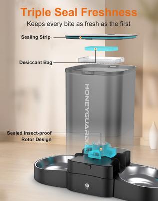 Show full view: HONEYGUARDIAN WiFi Smart Feed Automatic Cat Feeder, 5-liter, Black slide 4 of 6