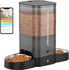HONEYGUARDIAN WiFi Smart Feed Automatic Cat Feeder, 5-liter, Black