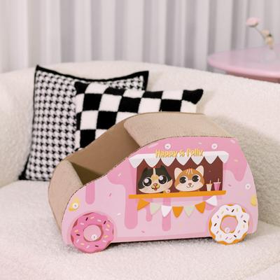 Show full view: Happy & Polly Corrugated Cardboard Donut Car Cat Scratcher Toy slide 4 of 9