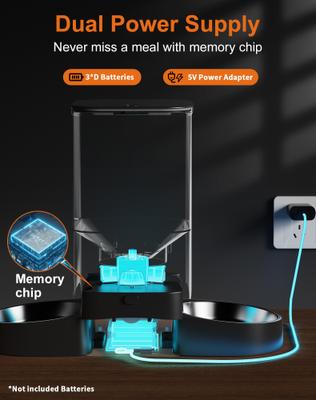 Show full view: HONEYGUARDIAN WiFi Smart Feed Automatic Cat Feeder, 5-liter, Black slide 6 of 6