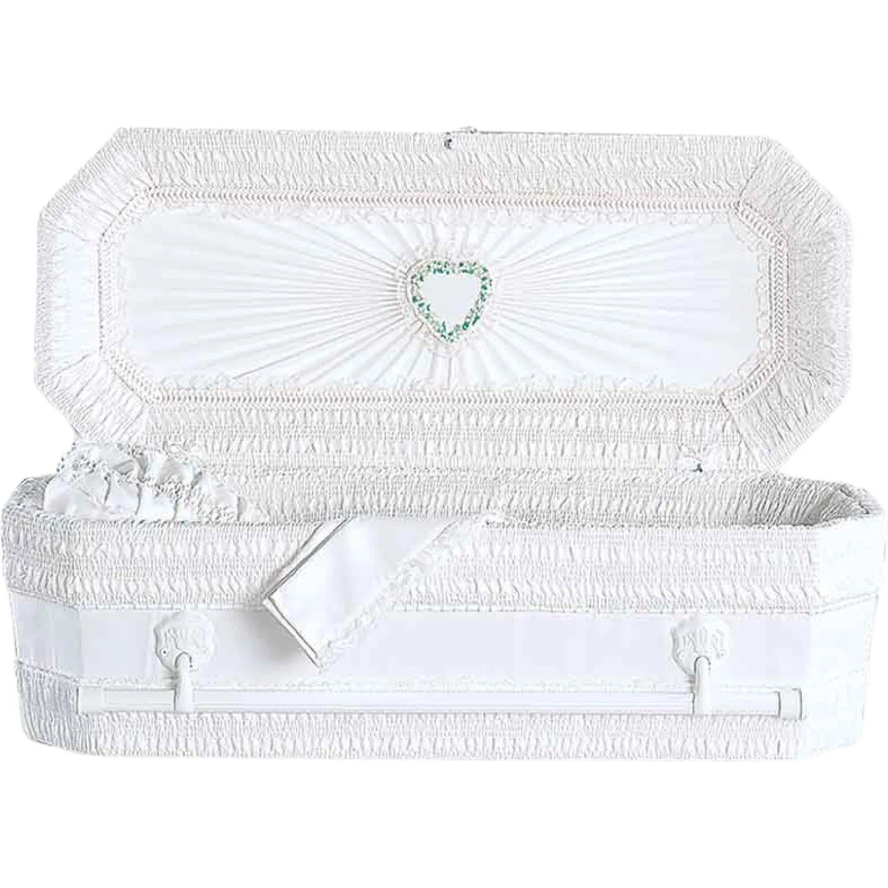 Titan Casket Premium Cloth Covered Wood Pet Casket, White, 1-ft 9-in
