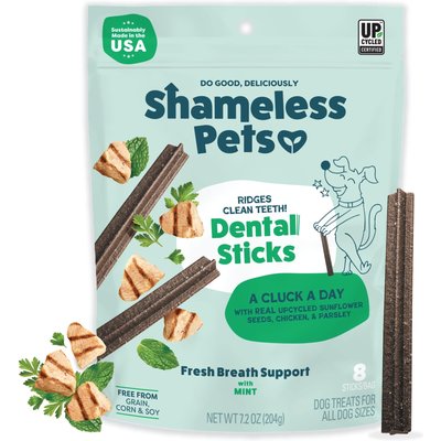 Shameless Pets Shameless Pets Dental Sticks Chicken & Mint Dog Treats, 8 count