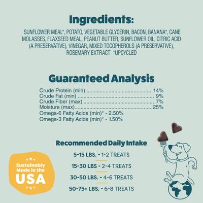 Show full view: Shameless Pets Bacon, Banana, & Peanut Butter Soft Baked Dog Treats, 6-oz bag slide 7 of 11