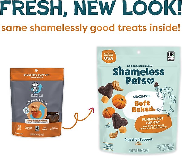 Show full view: Shameless Pets Peanut Butter & Pumpkin Soft Baked Dog Treats, 6-oz bag slide 3 of 11