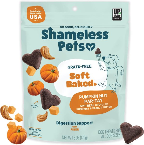 Show full view: Shameless Pets Peanut Butter & Pumpkin Soft Baked Dog Treats, 6-oz bag slide 1 of 11