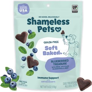 Shameless Pets Blueberry & Mint Soft Baked Dog Treats, 6-oz bag