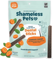 Shameless Pets Dental Sticks Carrot & Mint Dog Treats, 8 count