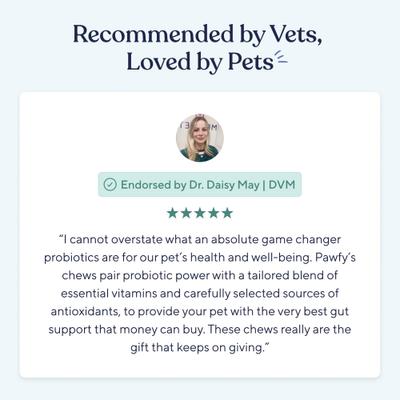 Show full view: Pawfy Turkey & Bacon Flavored Chews Probiotic Supplement for Dogs, 30 count slide 8 of 9