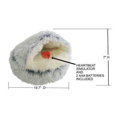 Show full view: Dog Palace Nursery Anti-Anxiety Covered Dog & Cat Bed, Light Grey slide 2 of 7