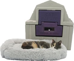 Dog Palace Cat Palace Insulated Cat House with Calming Bed slide 1 of 8