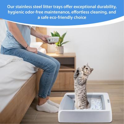 Show full view: JOYRANGE Stainless Steel Cat Litter Box Tray, 22-in slide 4 of 7