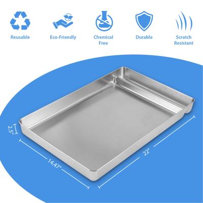 Show full view: JOYRANGE Stainless Steel Cat Litter Box Tray, 22-in slide 5 of 7