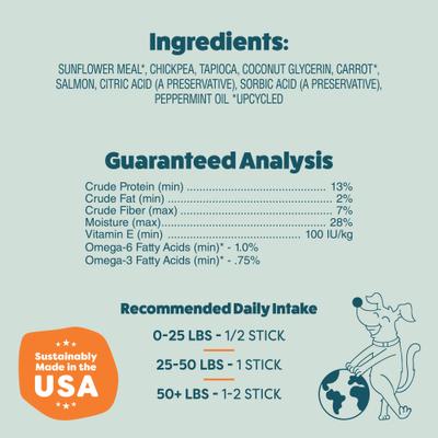 Show full view: Shameless Pets Dental Sticks Carrot & Mint Dog Treats, 8 count slide 7 of 11