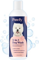 Pawfy 5-in-1 Coconut & Aloe Vera Dog Shampoo, 16-fl oz bottle