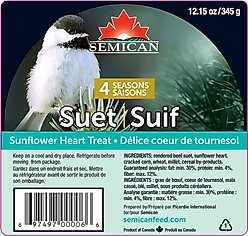 Semican Sunflower Heart Suet Wild Bird Treat, 12.15-oz cake