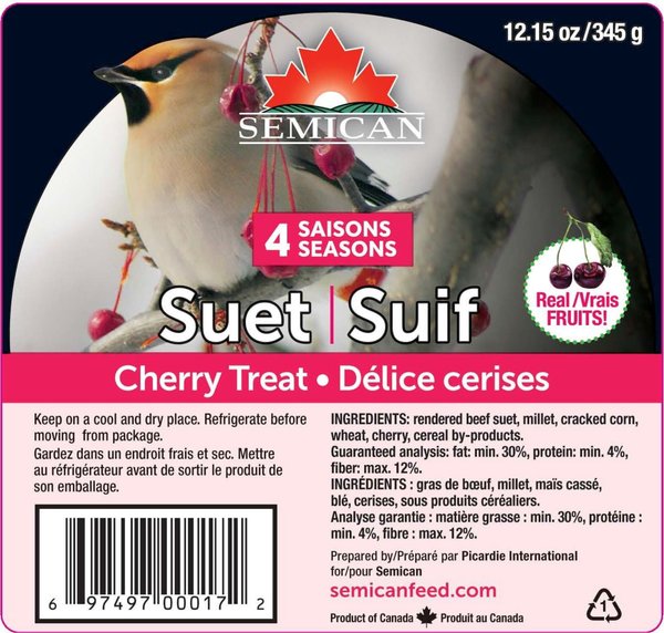 Semican Cherry Suet Wild Bird Treat, 12.15-oz cake