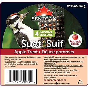 Semican Apple Suet Wild Bird Treat, 12.15-oz cake