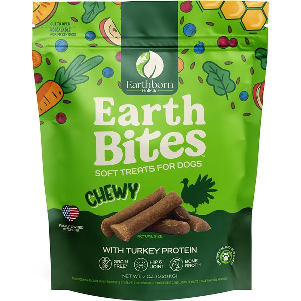 Earthborn Holistic Earthbites Turkey Flavored Grain-Free Soft & Chewy Dog Treats, 7-oz bag