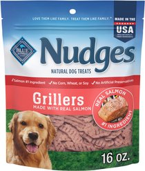 Blue Buffalo Nudges Grillers Natural Salmon Soft Chewy Dog Treats, 16-oz bag